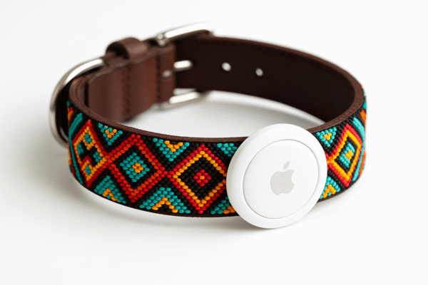 Collar estilo Huichol con airtag